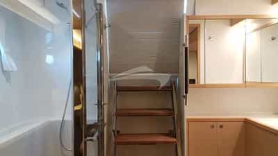 Bathroom and rear access from aft cabin