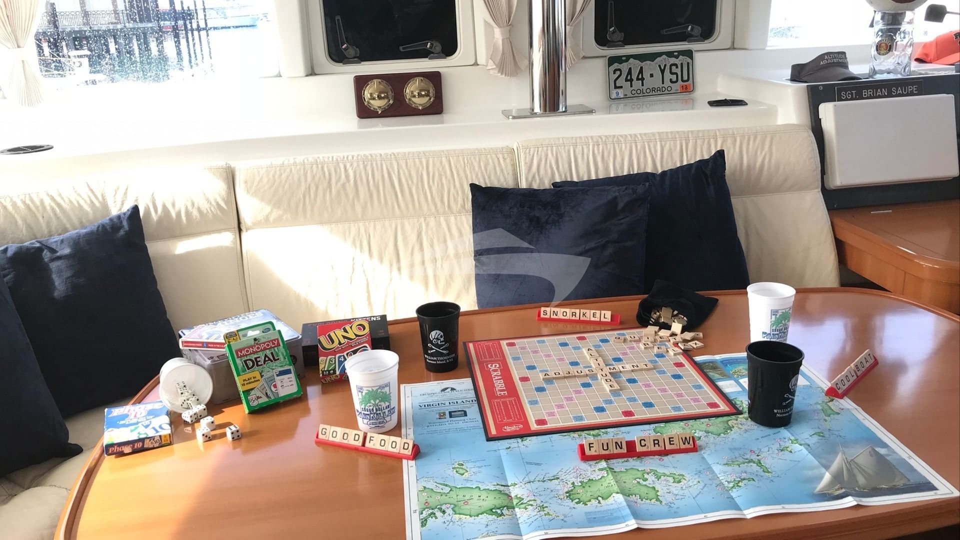 Board games on board