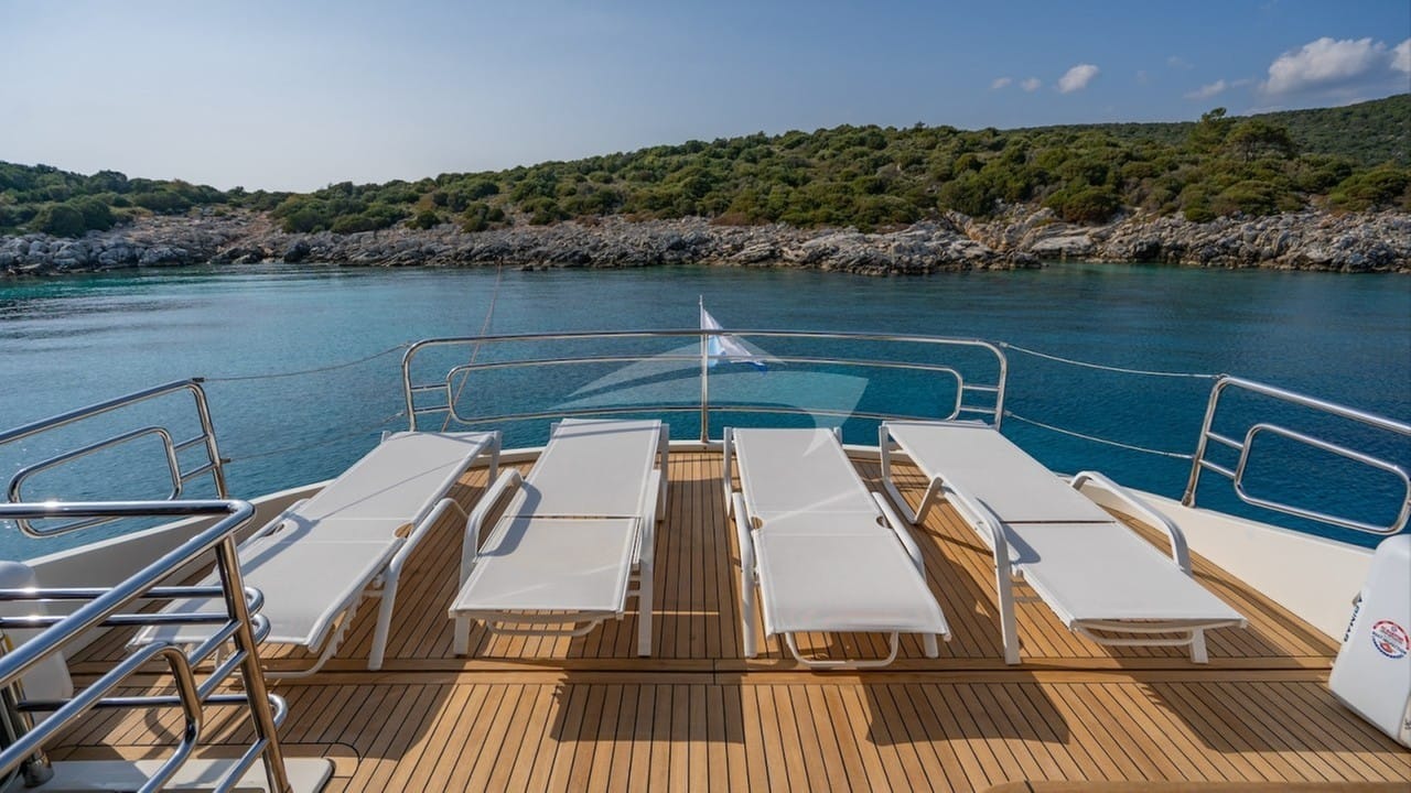 Sun loungers on sundeck