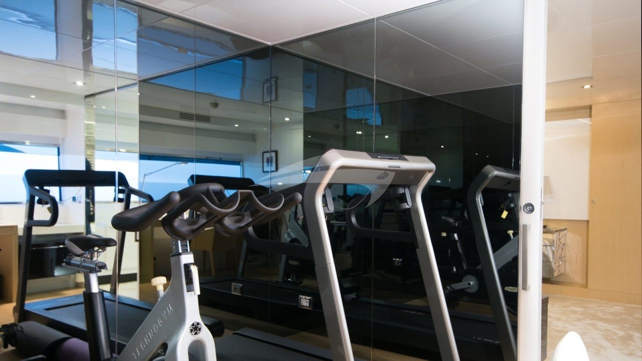 Master stateroom has adjoining gym