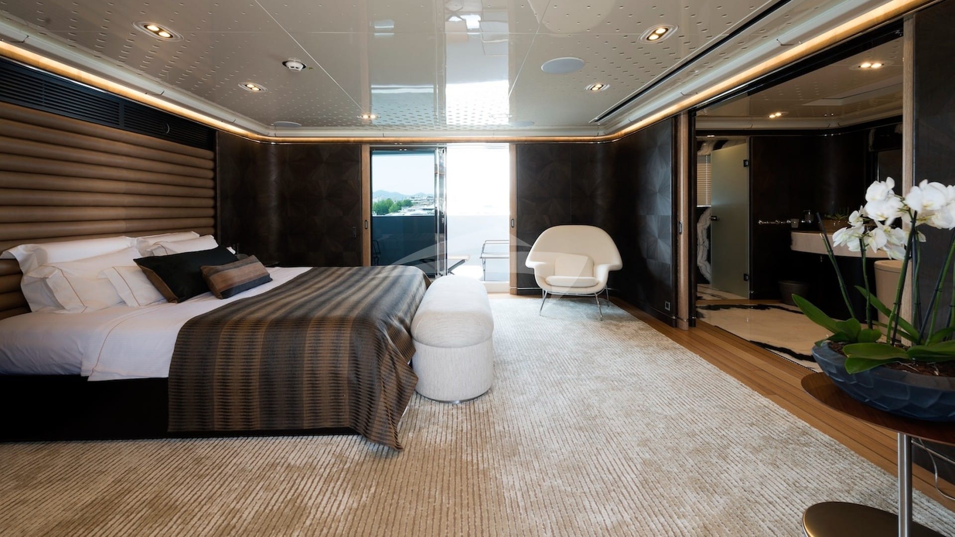 Master stateroom with 2 x private fixed balconies