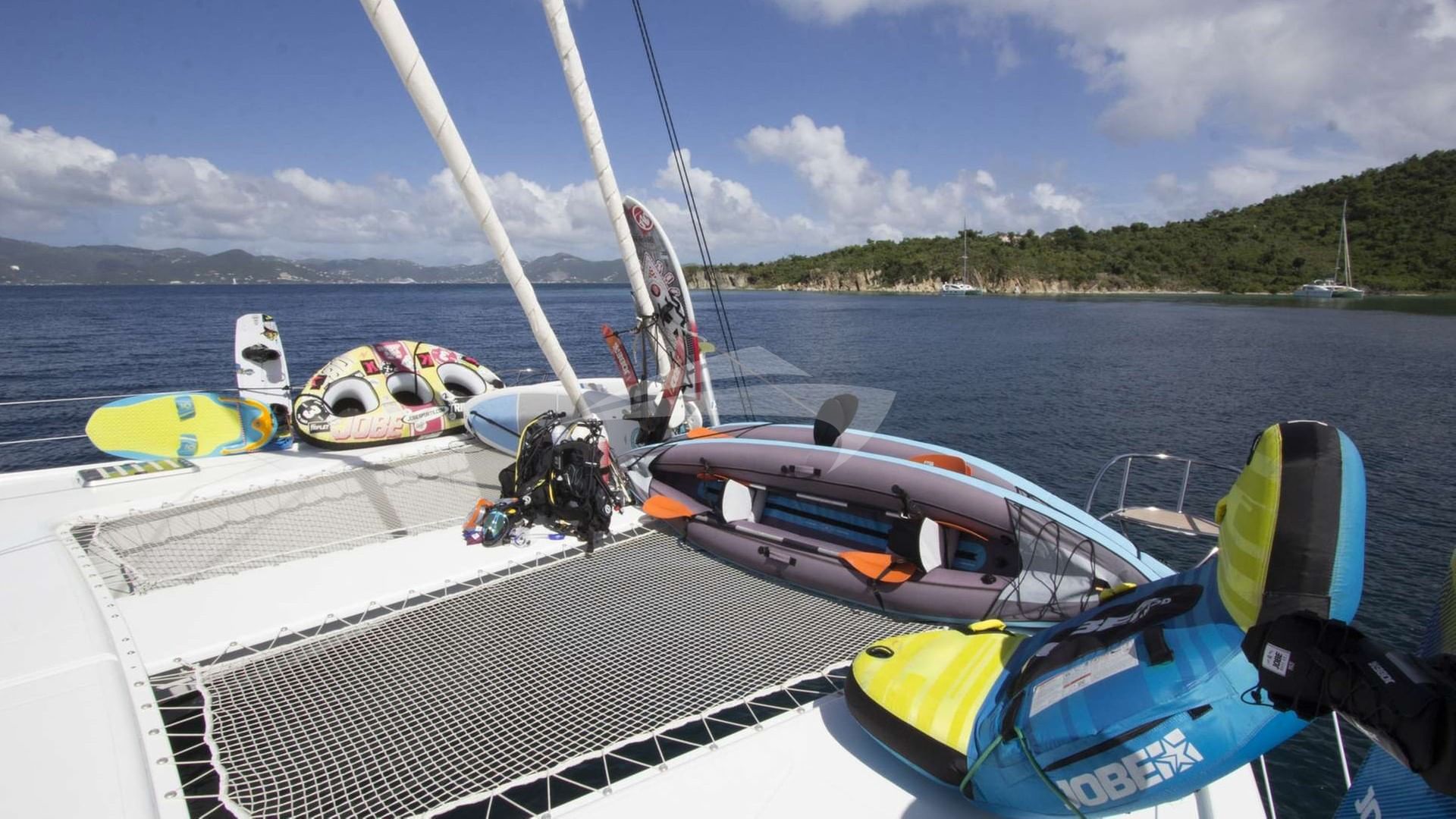 Trampolines and Lots of Water Toys