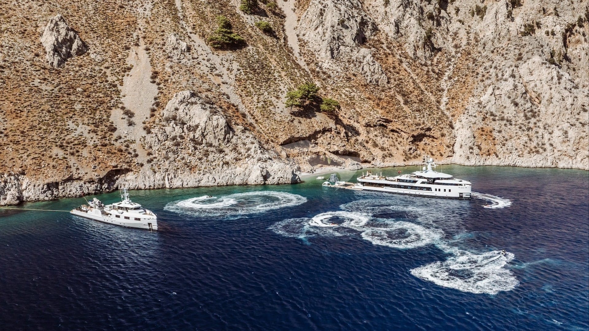 Aerial View of Water Toys