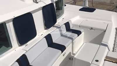 Cushions on seated foredeck