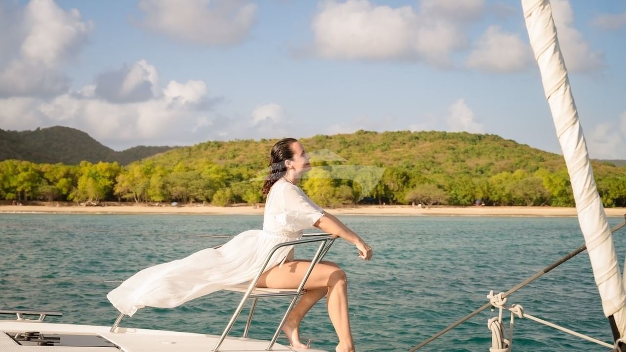 Guest on dolphin seat