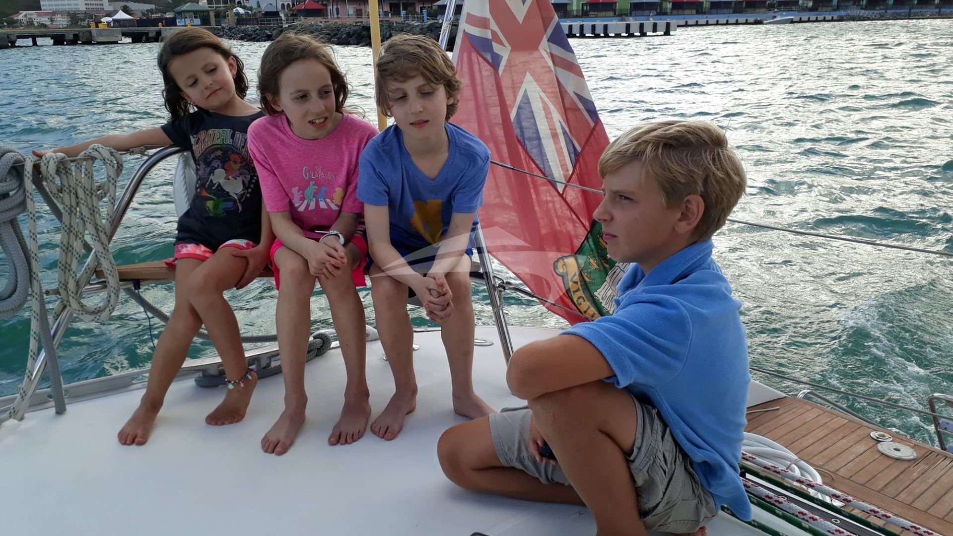 Valentin teaching the other kids about the islands