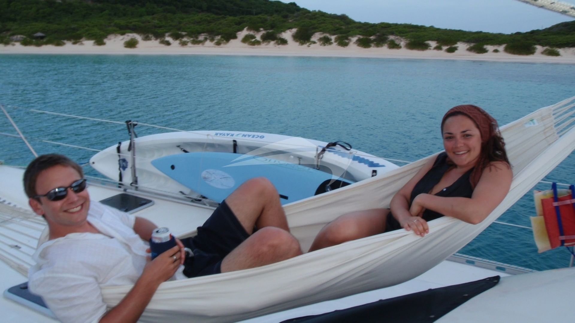 Relaxing in hammocks