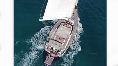 Aerial view of a fun time aboard Cap II