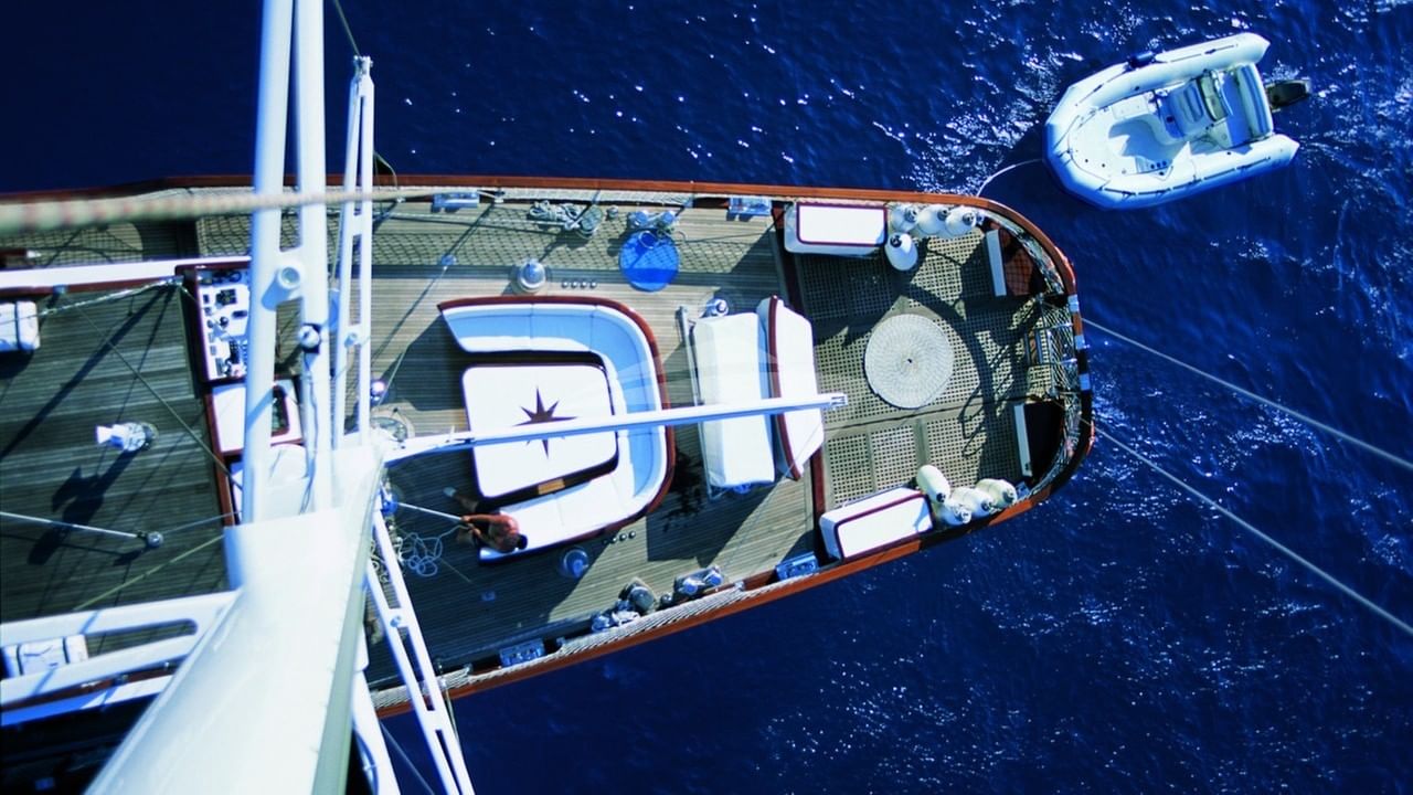 Arial view exterior dining area