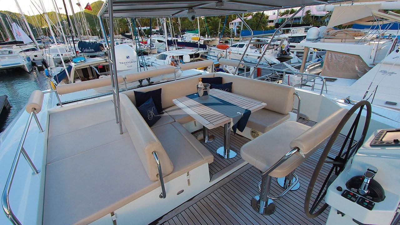 Miss Kirsty's flybridge lounging area