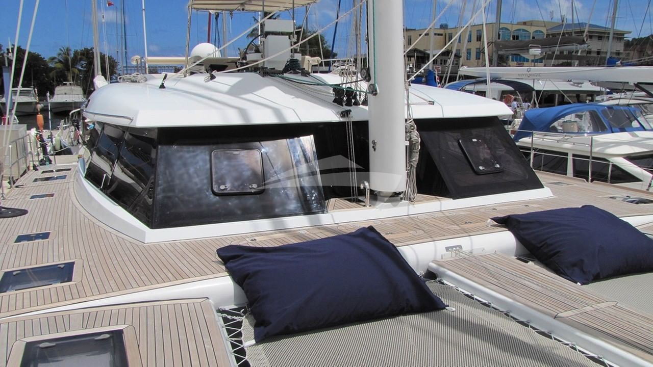 The foredeck and trampolines