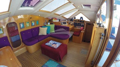 And the saloon facing the starboard side