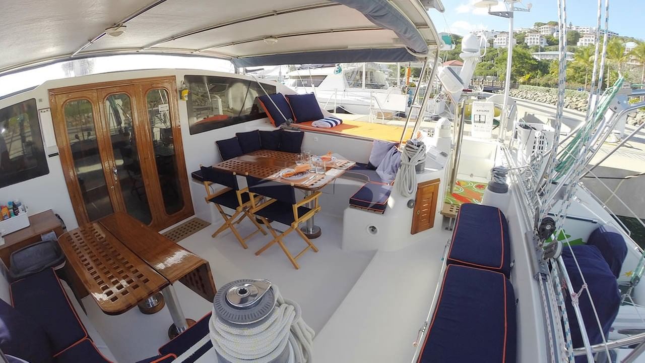The cockpit and alfresco dining area