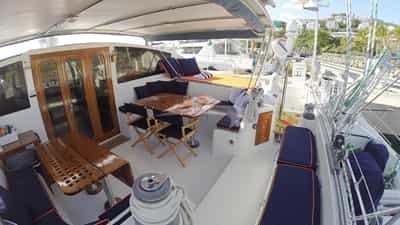 The cockpit and alfresco dining area