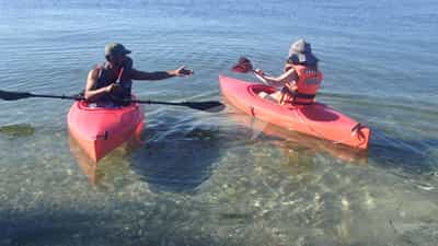 Kayak in crystal clear waters