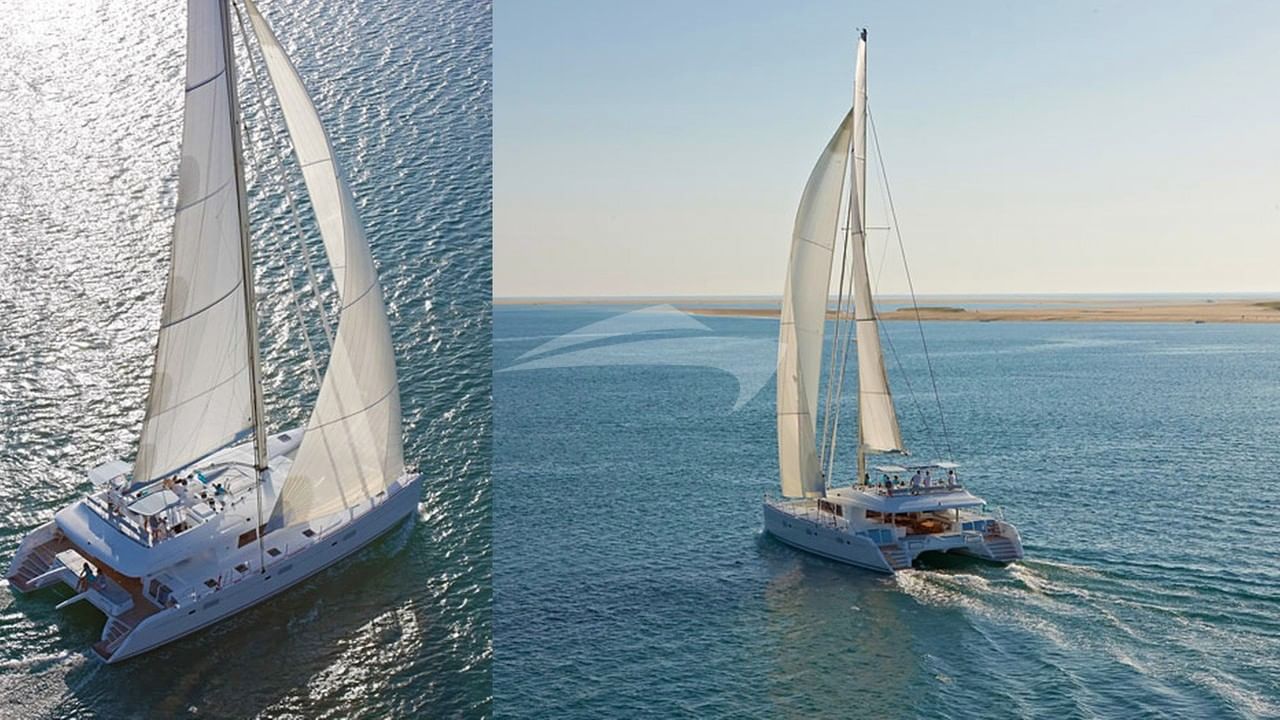 CAt and the Fiddle under sail