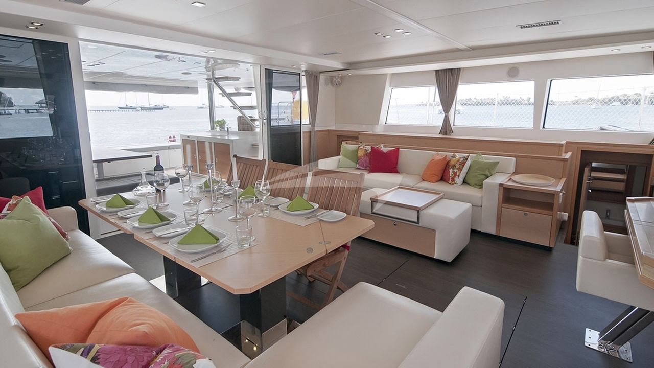 Dining in the saloon