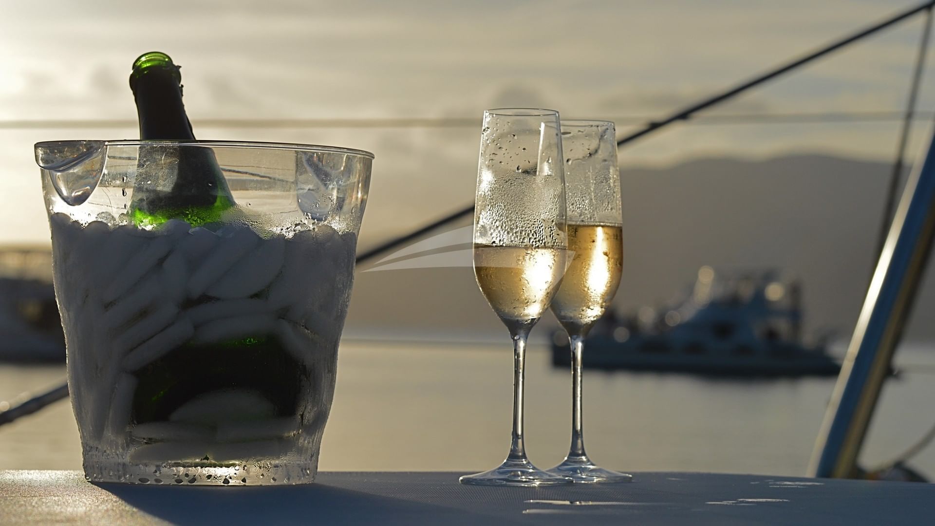 Champagne on the flybridge
