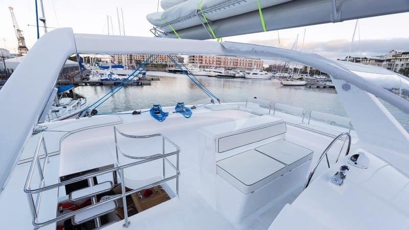 The flybridge lounging area