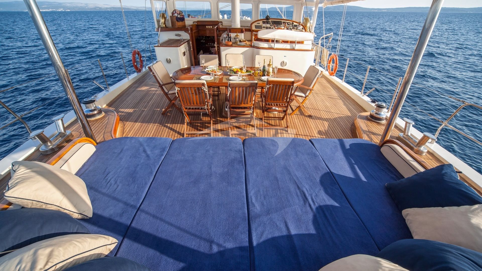 wide aft area on gulet Rosa