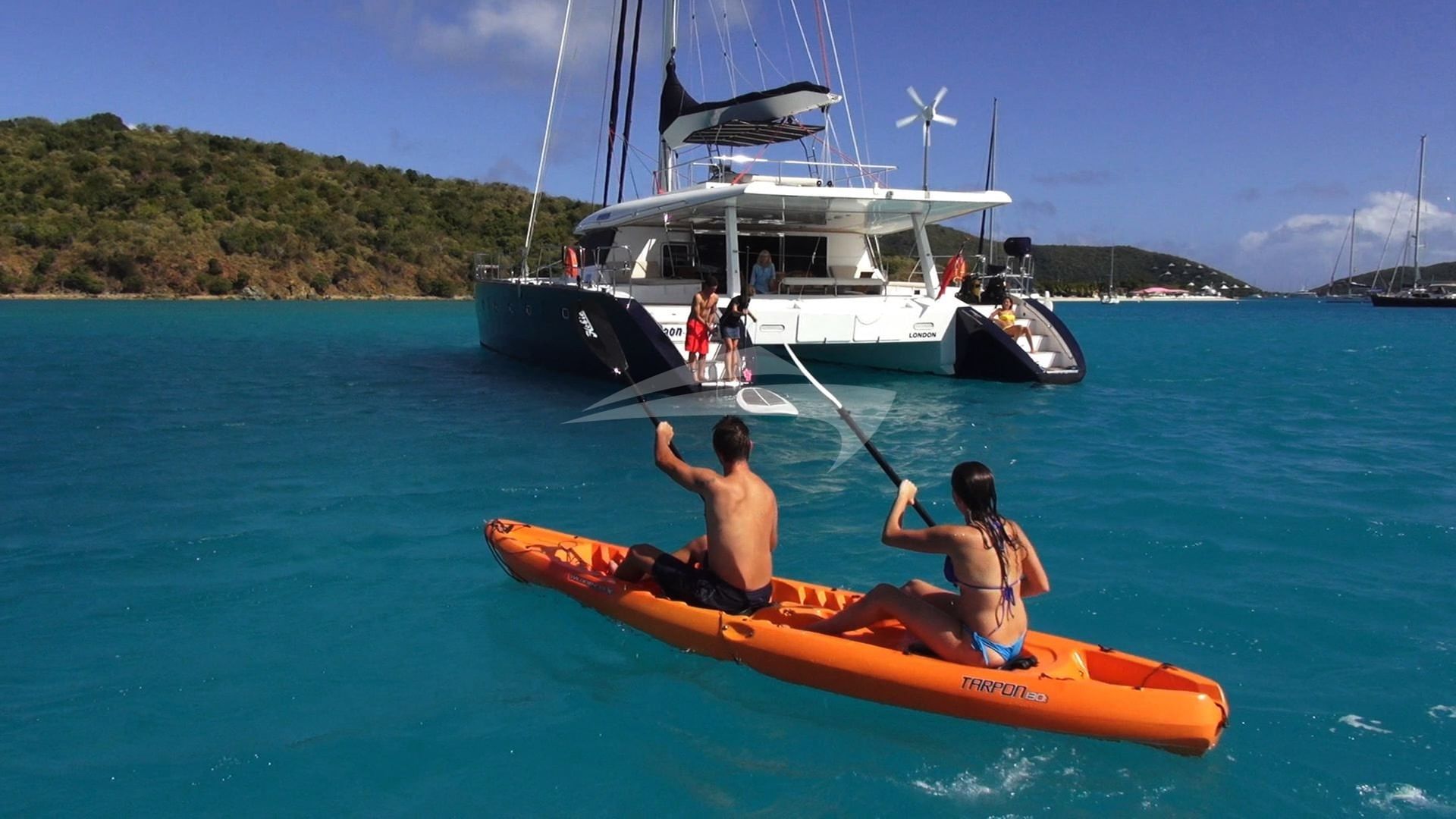 Kayaking off the stern