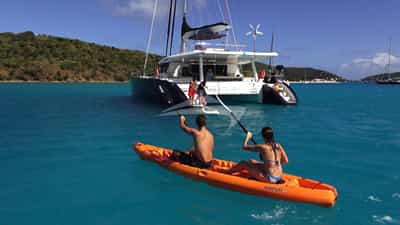 Kayaking off the stern