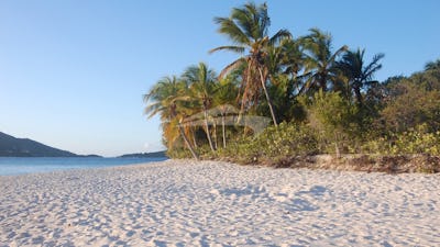 The tranquil beach at Sandy Cay