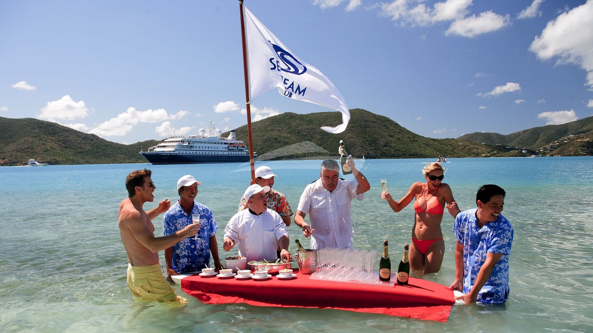 SeaDream's Signature Champagne & Caviar Splash