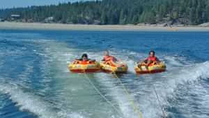 Tubing in the warm waters of Desolation Sound.