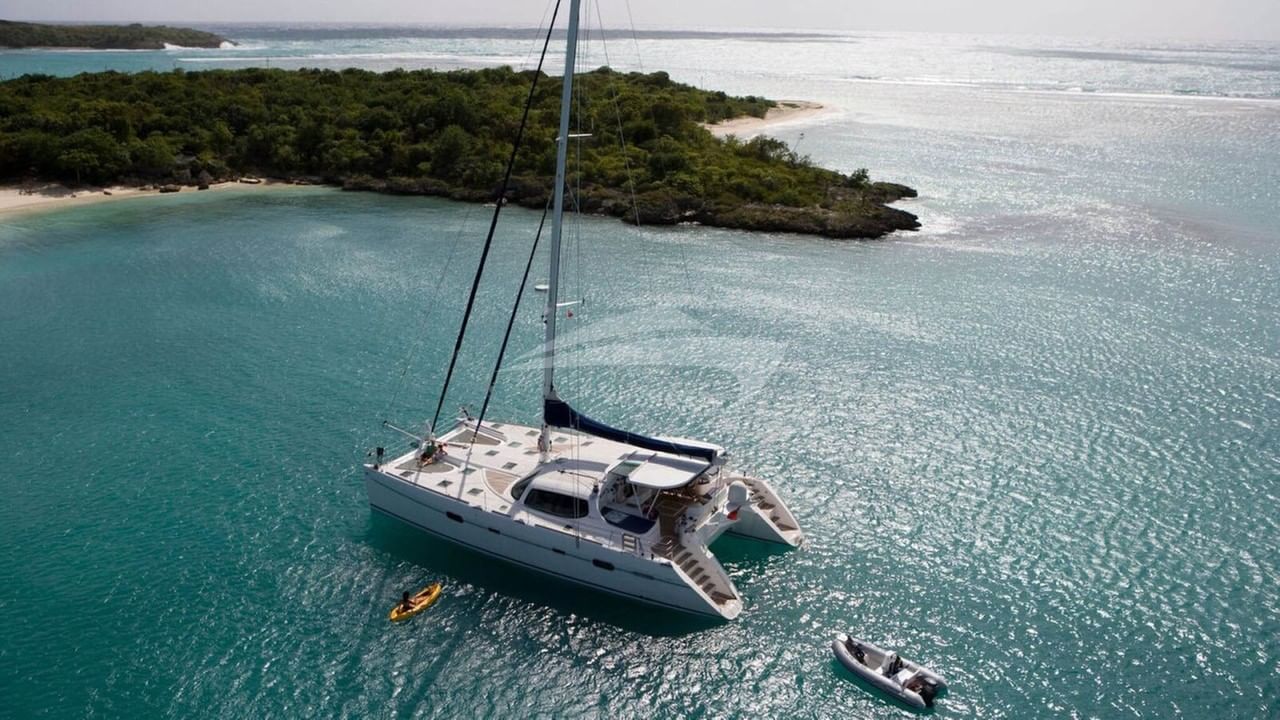 Anchored just off the beach