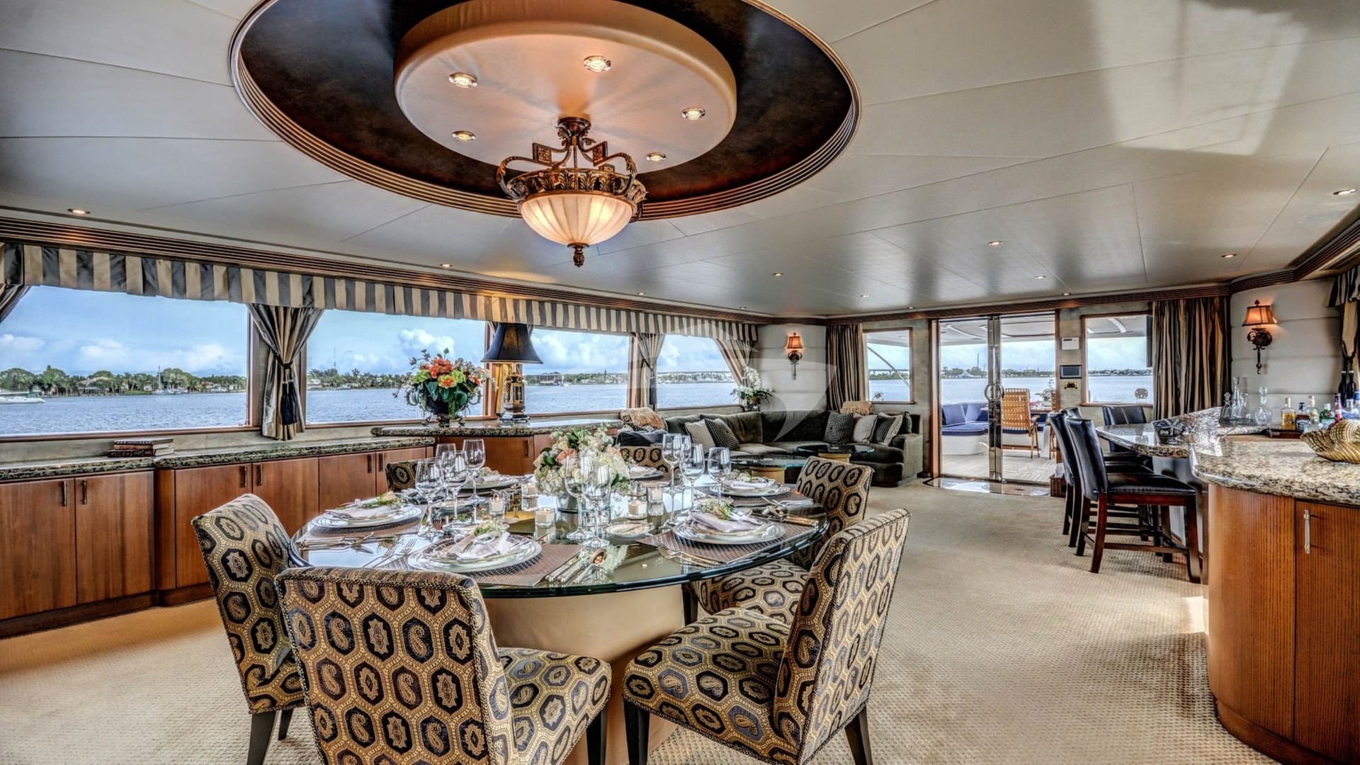 Dining and Main Salon, aft view