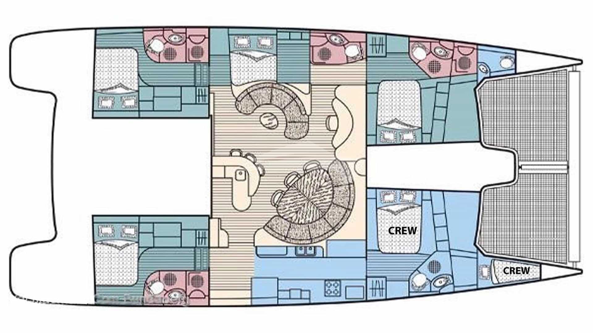 Luxury charter yacht layout diagram for DAYDREAM