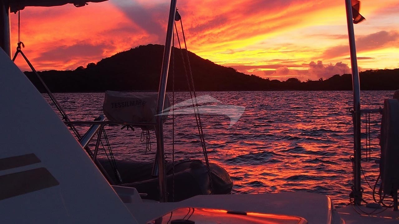 A stunning sunset from the deck of FRENK