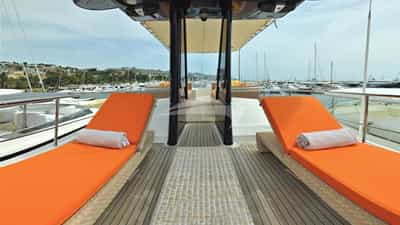 Sun beds on the sun deck