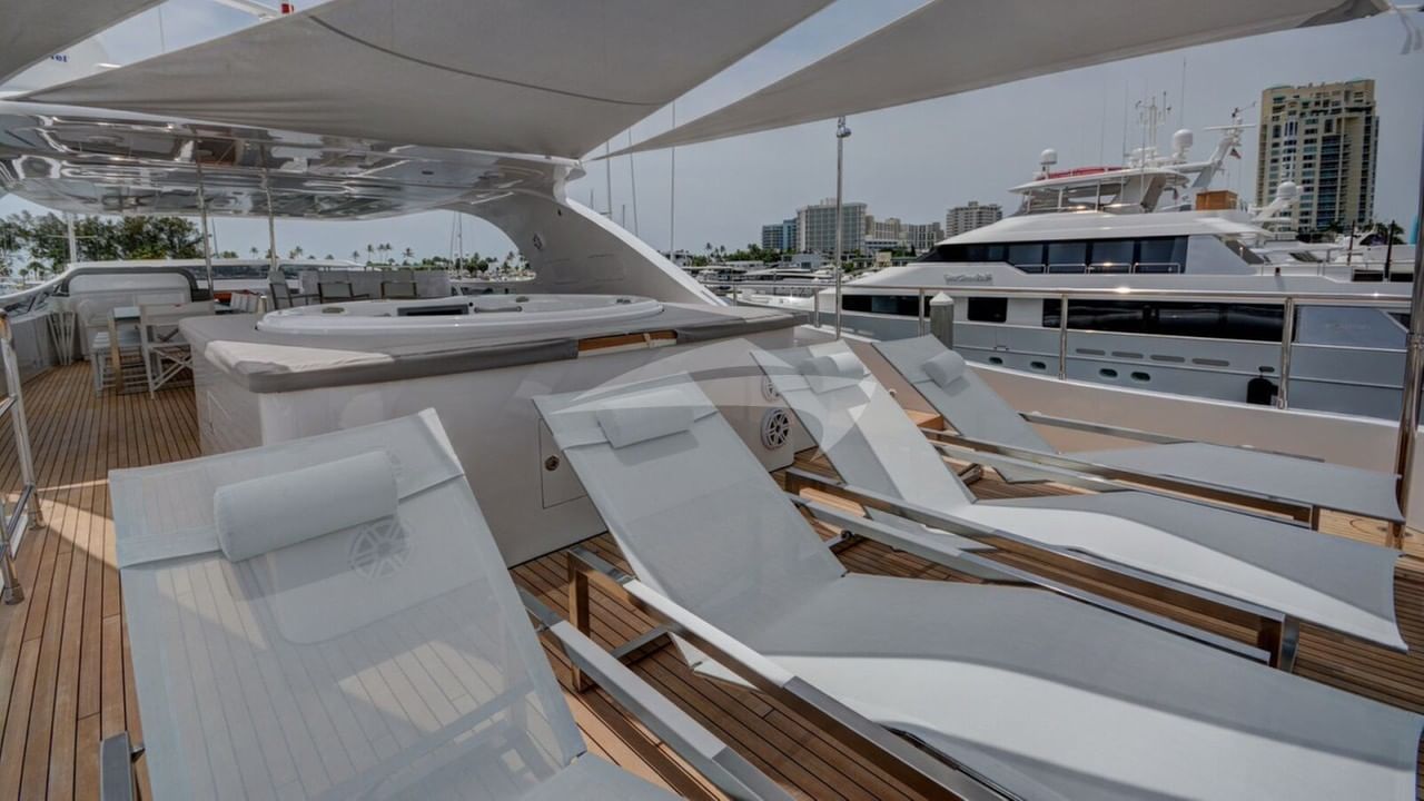 Sun Beds and Deck Jacuzzi