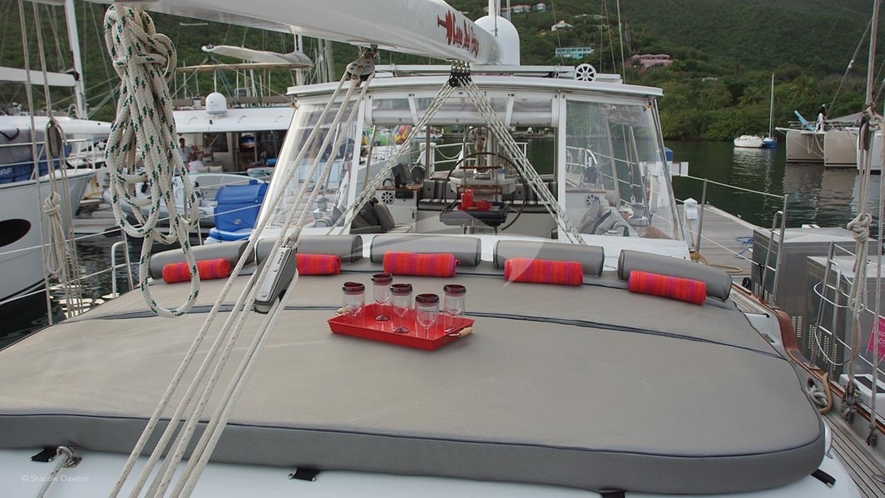 Lounging and sunning area on the coachroof