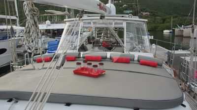 Lounging and sunning area on the coachroof