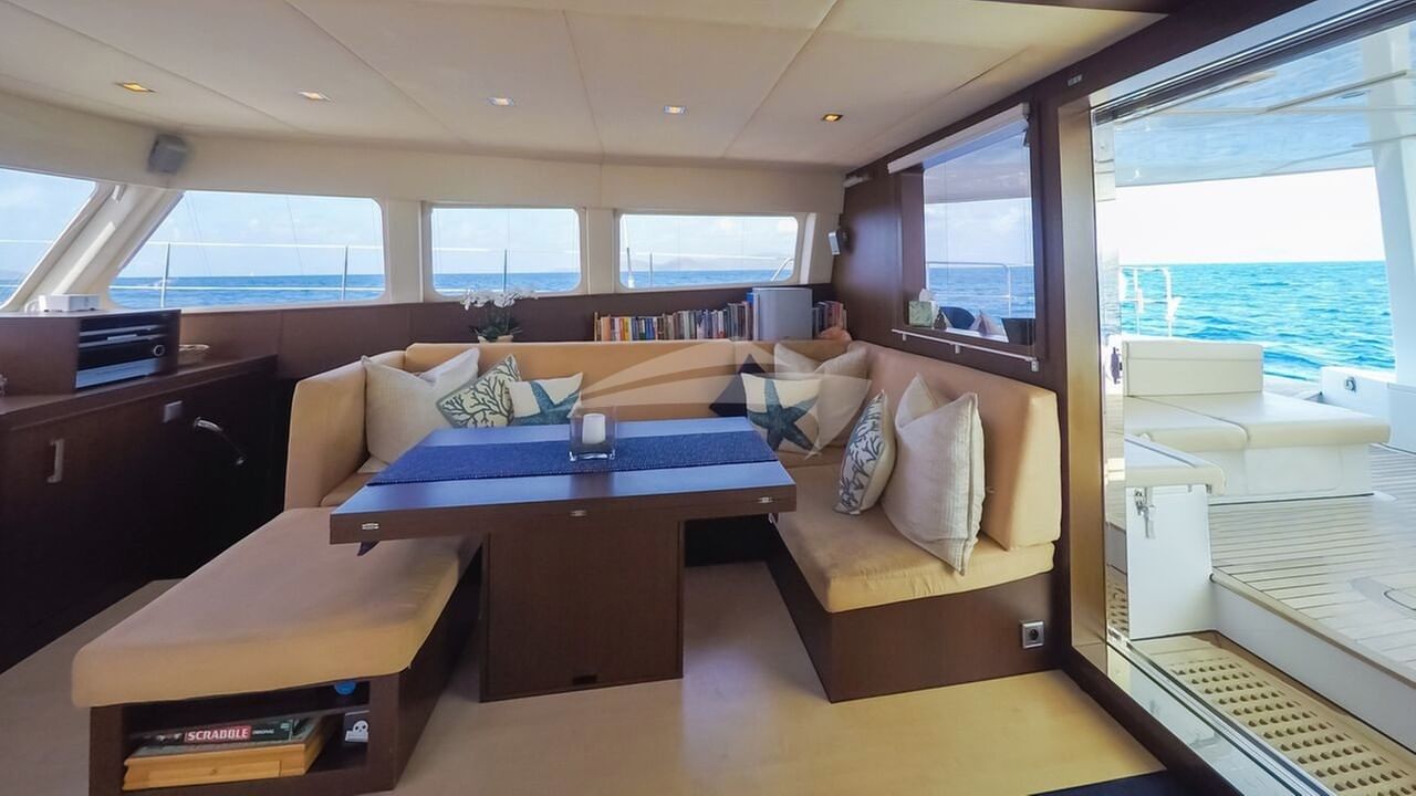 The interior dining and lounging area