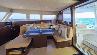 The interior dining and lounging area