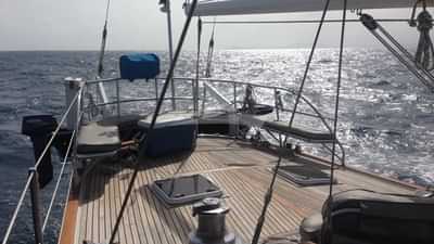 Spacious aft deck area.