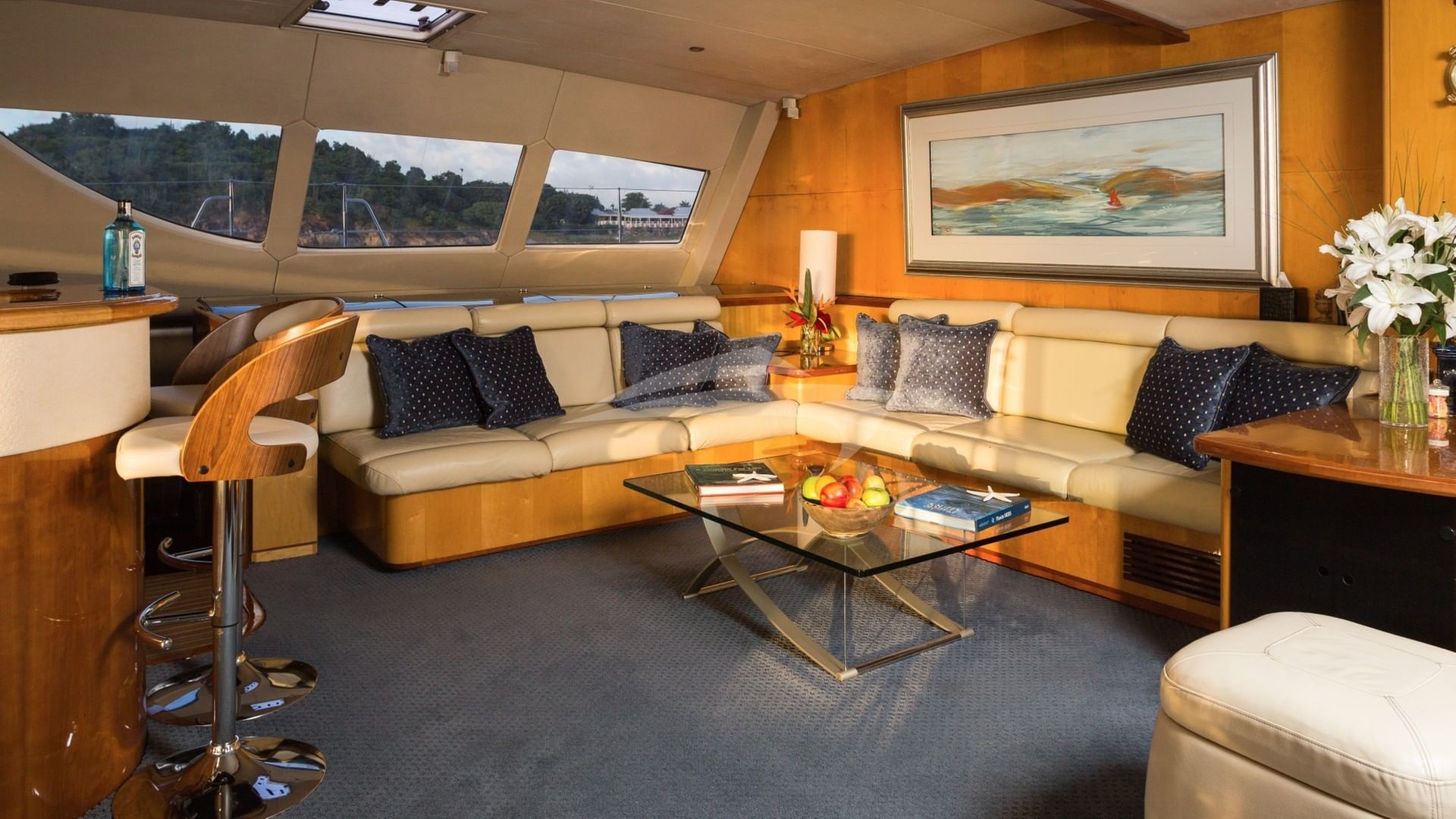 The main saloon lounging & entertainment area