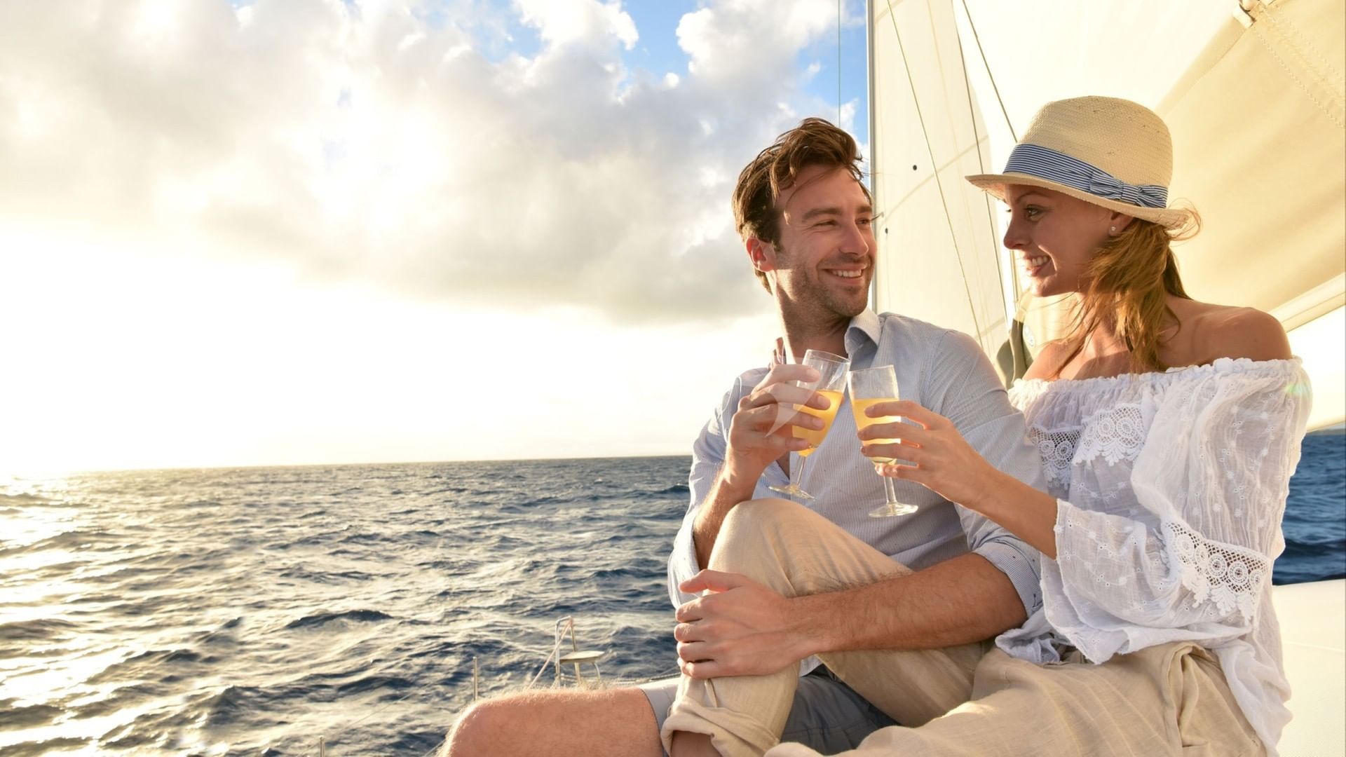 Enjoy champagne at sunset