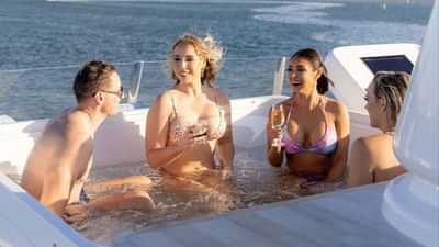 Relaxing in Deck Jacuzzi