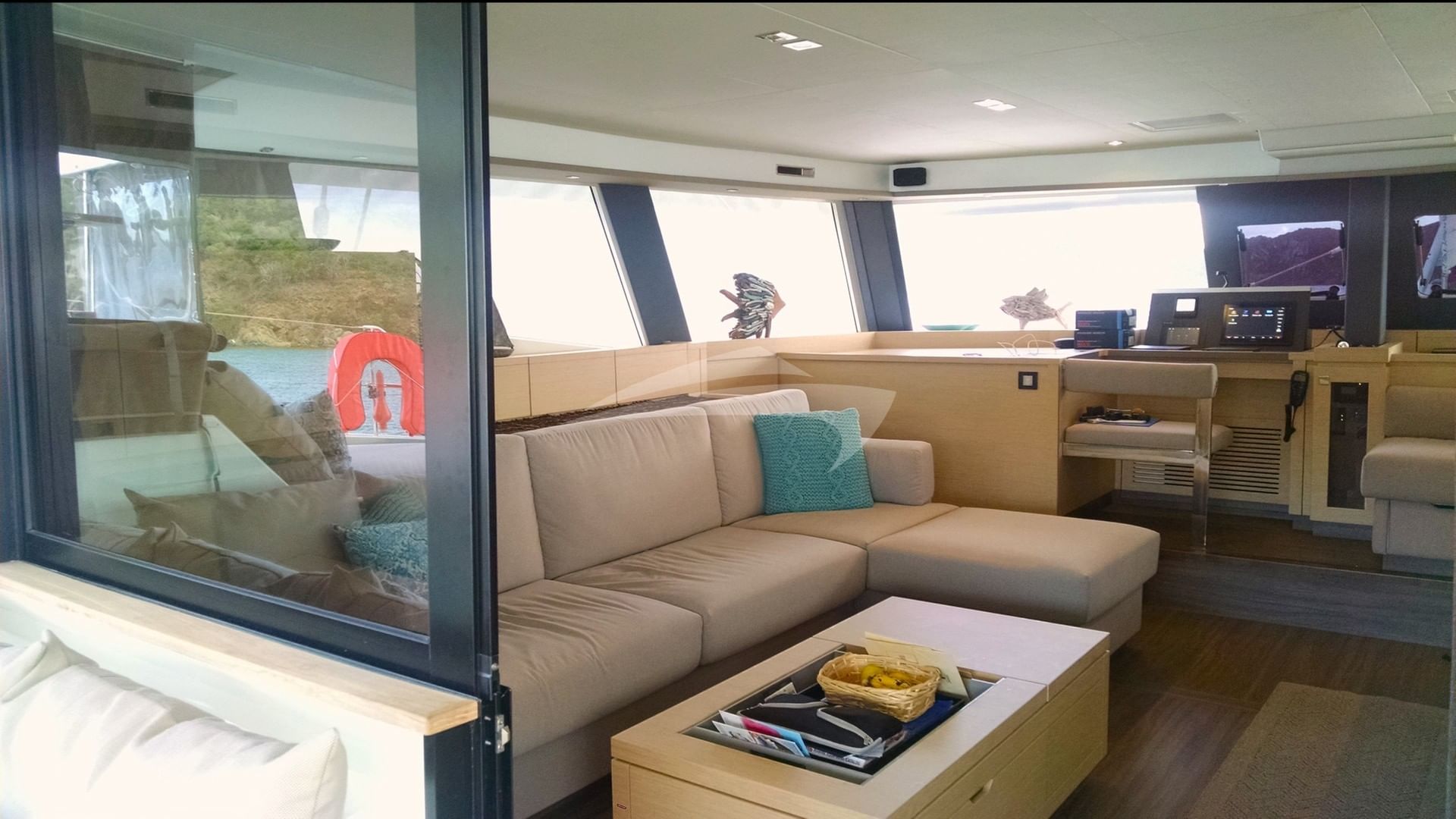 Saloon as seen from the cockpit