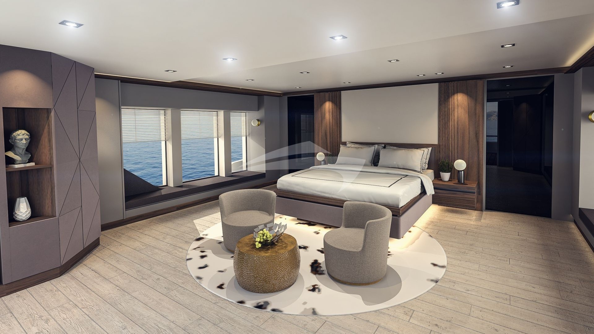 Contemporary and bright master cabin