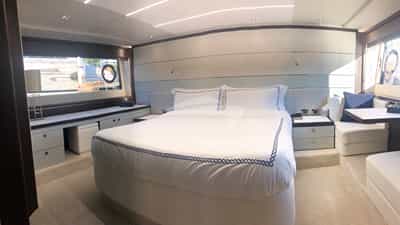 Master stateroom - full width - makeup table & settee