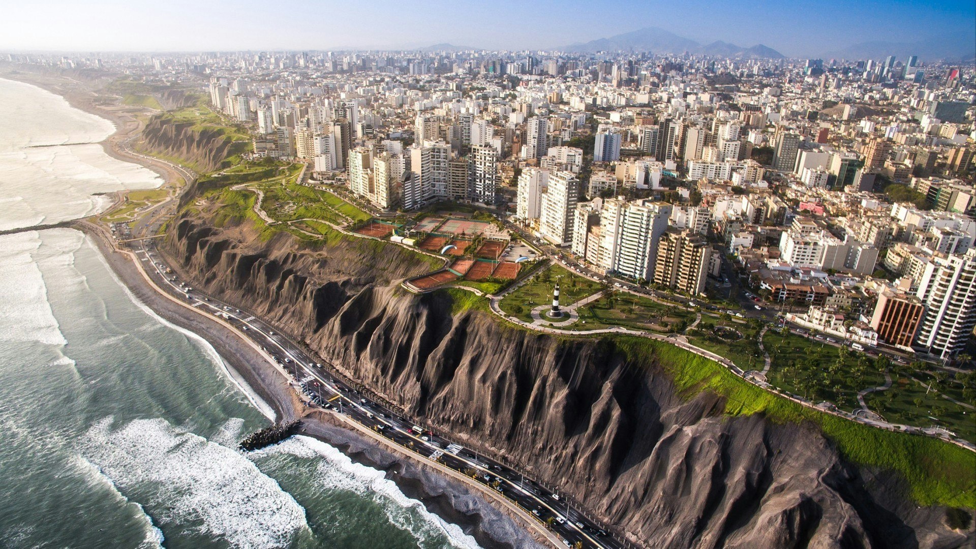 Panoramic view of Lima from Miraflores.