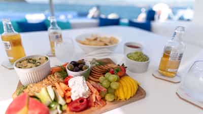Snacks under the Caribbean blue
