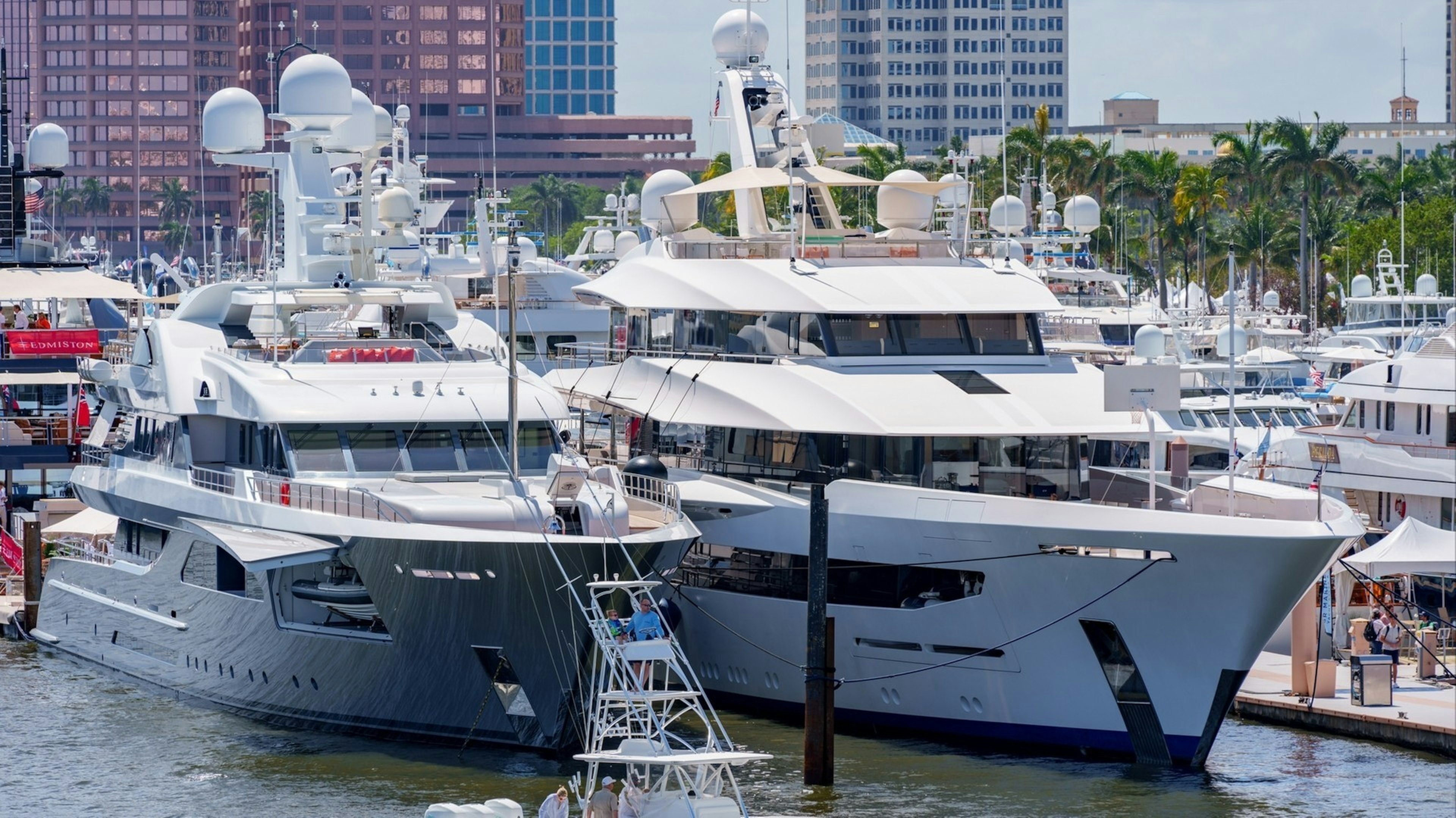 Multimillion dollar yachts at the Palm Beach boat show