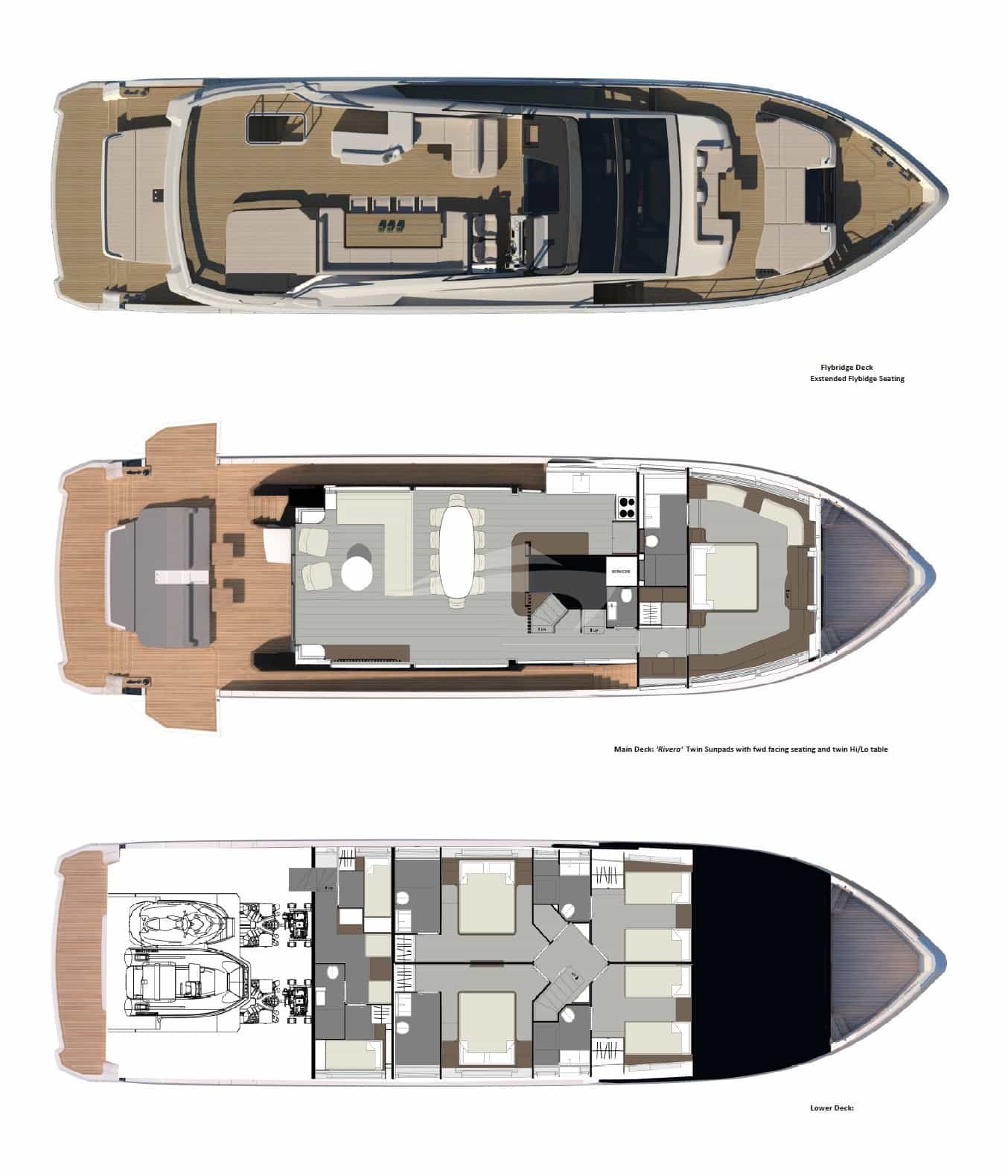Luxury charter yacht layout diagram for KNEAD IT